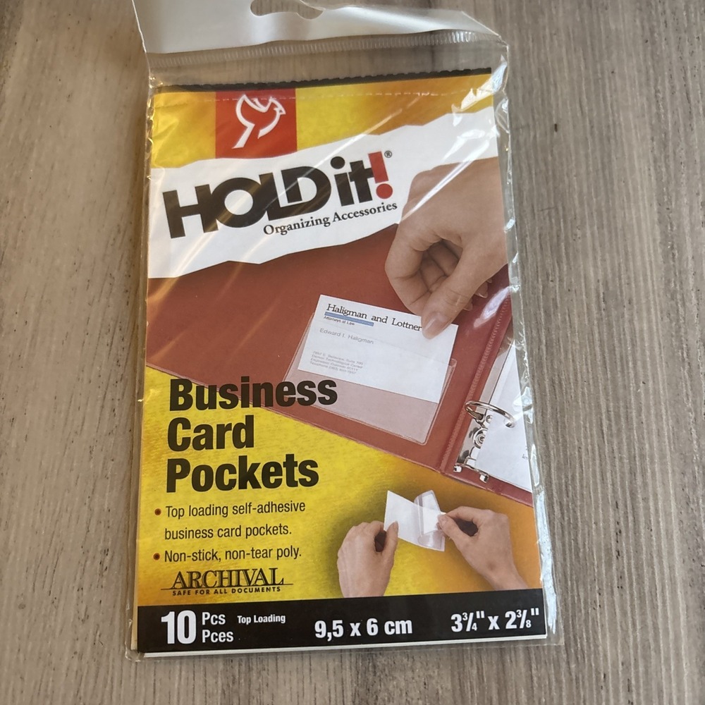 Cardinal HOLDit! Top Load Business Card Holder Self-Adhesive 10 Pk 21500 NEW